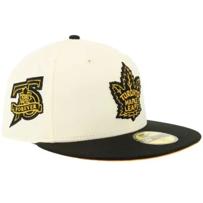 New Era - NHL Beige fitted Keps - Hatstore Exclusive x Toronto Maple Leafs 59FIFTY 75 Chrome/Black Fitted @ Hatstore