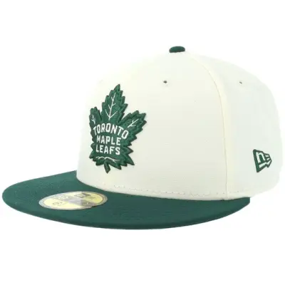 New Era - NHL Beige fitted Keps - Hatstore Exclusive x Toronto Maple Leafs 59FIFTY Chrome/Dark Green Fitted @ Hatstore