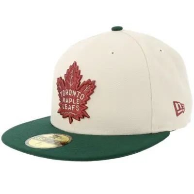New Era - NHL Beige fitted Keps - Hatstore Exclusive x Toronto Maple Leafs 59FIFTY Stone/Dark Green Fitted @ Hatstore