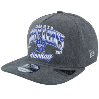 New Era - NHL Grå snapback Keps - Toronto Maple Leafs Pre-curved 9FIFTY Washed Black A-frame Snapback @ Hatstore