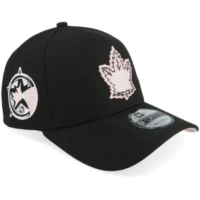 New Era - NHL Svart adjustable Keps - Toronto Maple Leafs 9FORTY Black/Pink A-frame Adjustable @ Hatstore