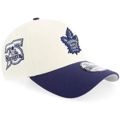 New Era - NHL Vit adjustable Keps - Hatstore Exclusive x Toronto Maple Leafs 9FORTY Chrome White/Lightt Navy 75 A-frame Adjustable @ Hatstore