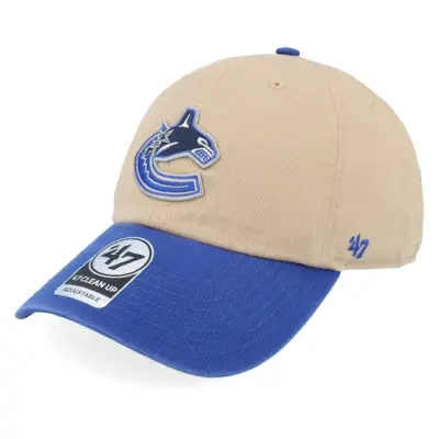47 Brand - NHL Beige unconstructed Keps - Vancouver Canucks NHL Tone 47 Clean Up Khaki/Blue Dad Cap @ Hatstore