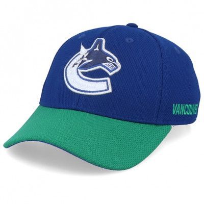 Adidas - NHL Blå flexfit Keps - Vancouver Canucks Coach Blue/Green Flexfit @ Hatstore