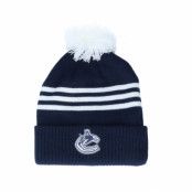 Adidas - NHL Blå pom Beanie - Vancouver Canucks 3-Stripe Cuffed Navy Pom @ Hatstore