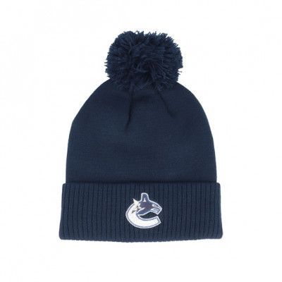 Adidas - NHL Blå pom Beanie - Vancouver Canucks NHL Cuffed Beanie Navy Beanie Pom @ Hatstore