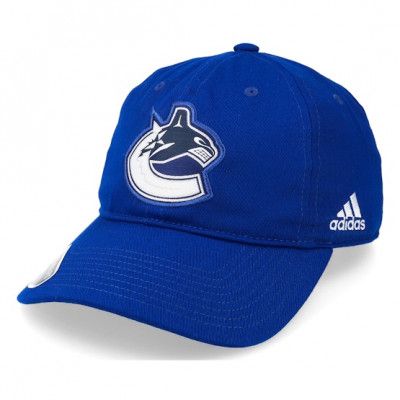 Adidas - NHL Blå unconstructed Keps - Vancouver Canucks Cotton Slouch Blue Dad Cap @ Hatstore