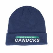 Fanatics - NHL Blå cuff Beanie - Vancouver Canucks Authentic Pro Game&train Knit Blue Cobalt Cuff @ Hatstore