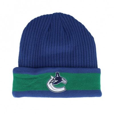 Fanatics - NHL Blå cuff Beanie - Vancouver Canucks Beanie Blue/Kelly Green Cuff @ Hatstore