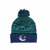 Fanatics - NHL Blå pom Beanie - Vancouver Canucks Authentic Pro Rink Blue Cobalt/White Pom @ Hatstore