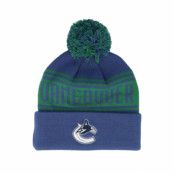 Fanatics - NHL Blå pom Beanie - Vancouver Canucks Cuff Blue/Kelly Green Pom @ Hatstore