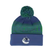 Fanatics - NHL Blå pom Beanie - Vancouver Canucks Cuff Blue/Kelly Green Pom @ Hatstore