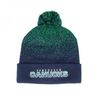 Fanatics - NHL Blå pom Beanie - Vancouver Canucks Iconic Gradiant Beanie Cobalt/Kelly Pom @ Hatstore