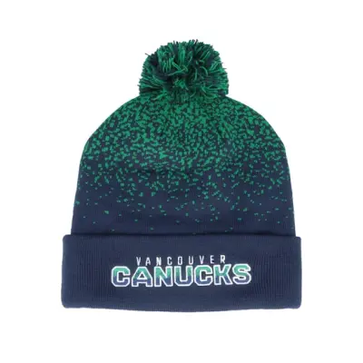Fanatics - NHL Blå pom Beanie - Vancouver Canucks Iconic Gradiant Beanie Cobalt/Kelly Pom @ Hatstore