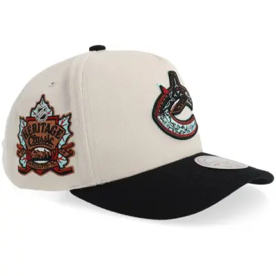 Mitchell&Ness - NHL Beige adjustable Keps - Hatstore Exclusive x Vancouver Canucks Copper Pro Cream/Black A-frame Adjustable @ Hatstore