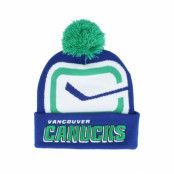 Mitchell&Ness - NHL Blå pom Beanie - Vancouver Canucks Punch Out Knit Blue Pom @ Hatstore