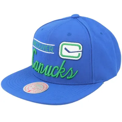 Mitchell&Ness - NHL Blå snapback Keps - Vancouver Canucks Retro Lock Up Blue Snapback @ Hatstore
