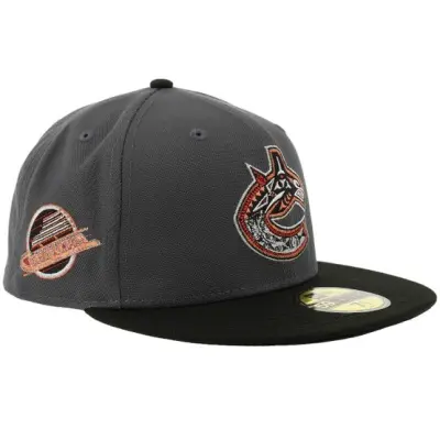 New Era - NHL Grå fitted Keps - Hatstore Exclusive x Vancouver Canucks 59FIFTY Graphite/Black Fitted @ Hatstore