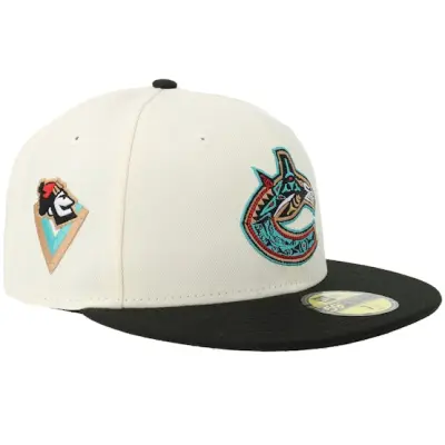 New Era - NHL Vit fitted Keps - Hatstore Exclusive x Vancouver Canucks 59FIFTY Chrome/Black Fitted @ Hatstore