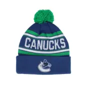 Outerstuff - NHL Blå pom Beanie - Kids Vancouver Canucks Jacquard Cuffed Knit Blue Pom @ Hatstore