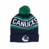 Outerstuff - NHL Blå pom Beanie - Kids Vancouver Canucks Jacquared Knit Leafs Blue Pom @ Hatstore