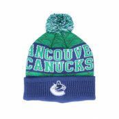 Outerstuff - NHL Blå pom Beanie - Kids Vancouver Canucks Puck Pattern Cuffed Blue/Green Pom @ Hatstore