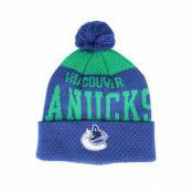 Outerstuff - NHL Blå pom Beanie - Kids Vancouver Canucks Stretchark Knit Navy/Green Pom @ Hatstore