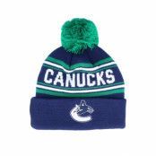 Outerstuff - NHL Blå pom Beanie - Vancouver Canucks Jacquard cuffed knit Blue/Green Pom @ Hatstore