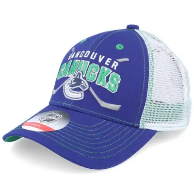 Outerstuff - NHL Blå trucker Keps - Kids Vancouver Canucks Lockup Meshback Blue/White Trucker @ Hatstore