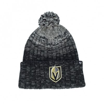 47 Brand - NHL Svart pom Beanie - Vegas Golden Knights Cascade 47 Cuff  Beanie Black/Grey Pom @ Hatstore