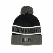 Fanatics - NHL Svart pom Beanie - Vegas Golden Knights Authentic Pro Game&Train Grey/Black Pom @ Hatstore