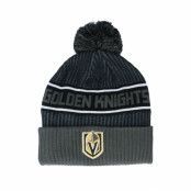 Fanatics - NHL Svart pom Beanie - Vegas Golden Knights Authentic Pro Locker Room Black/Charcoal Pom @ Hatstore