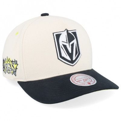 Mitchell&Ness - NHL Beige adjustable Keps - Vegas Golden Knights Overspray Pro Off White/Black A-frame Adjustable @ Hatstore
