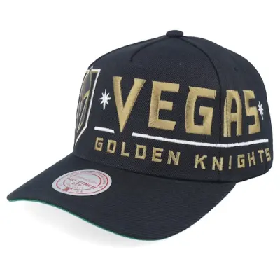 Mitchell&Ness - NHL Svart adjustable Keps - Vegas Golden Knights Busted Pro Black A-Frame Adjustable @ Hatstore