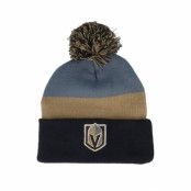 Mitchell&Ness - NHL Svart pom Beanie - Vegas Golden Knights Stripe Knit Black/Camel/Grey Pom @ Hatstore