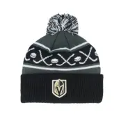 Outerstuff - NHL Svart pom Beanie - Kids Vegas Golden Knights Face-off Beanie Black Pom @ Hatstore