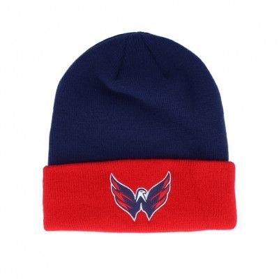 Adidas - NHL Blå cuff Beanie - Washington Capitals Cuffed Navy/Red Cuff @ Hatstore