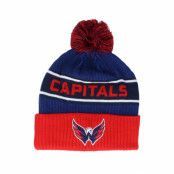 Fanatics - NHL Blå pom Beanie - Washington Capitals Authentic Pro Locker Room Bue/Red Pom @ Hatstore