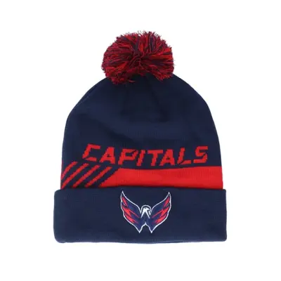 Fanatics - NHL Blå pom Beanie - Washington Capitals Locker Room Pom Athl Navy Pom @ Hatstore