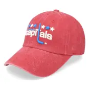 American Needle - NHL Röd unconstructed Keps - Washington Capitals New Raglin Dark Red Dad Cap @ Hatstore