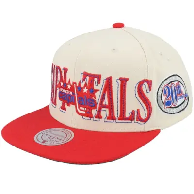 Mitchell&Ness - NHL Beige snapback Keps - Washington Capitals Across The Board Vintage Cream/Red Snapback @ Hatstore
