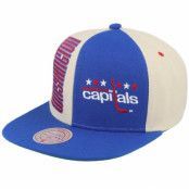 Mitchell&Ness - NHL Blå snapback Keps - Washington Capitals Pop Panel Off White/Royal Snapback @ Hatstore