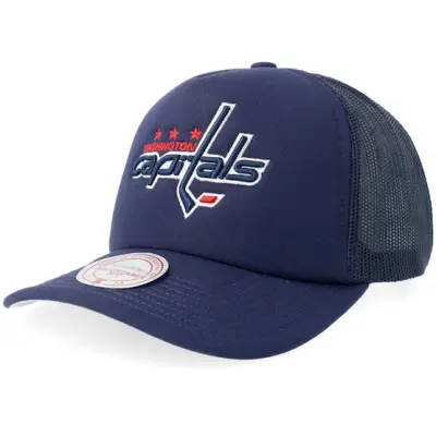 Mitchell&Ness - NHL Blå trucker Keps - Washington Capitals Evergreen Navy A-Frame Trucker @ Hatstore