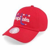 Mitchell&Ness - NHL Röd unconstructed Keps - Washington Capitals Team Ground 2.0 Dad Red Dad Cap @ Hatstore