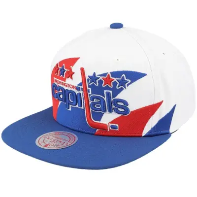 Mitchell&Ness - NHL Vit snapback Keps - Washington Capitals Vintage Sharktooth White/Blue Snapback @ Hatstore