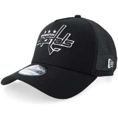 New Era - NHL Svart trucker Keps - Washington Capitals 9FORTY Black/White A-Frame Trucker @ Hatstore