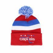 Mitchell&Ness - NHL Röd pom Beanie - Washington Capitals Stripe Knit Red Pom @ Hatstore