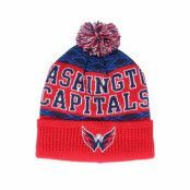 Outerstuff - NHL Röd pom Beanie - Kids Washington Capitals Puck Pattern Cuffed Red Pom @ Hatstore