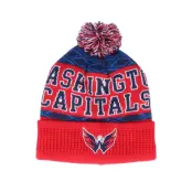 Outerstuff - NHL Röd pom Beanie - Kids Washington Capitals Puck Pattern Cuffed Red Pom @ Hatstore