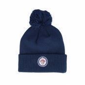 Adidas - NHL Blå pom Beanie - Winnipeg Jets NHL Cuffed Beanie Navy Blue Pom @ Hatstore